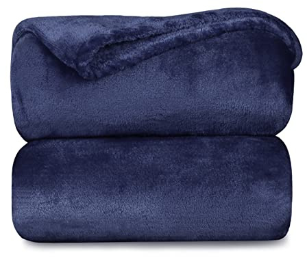 MERCURY TEXTIL-Manta Terciopelo Suave (Azul Marino, 130 X 160 CM)