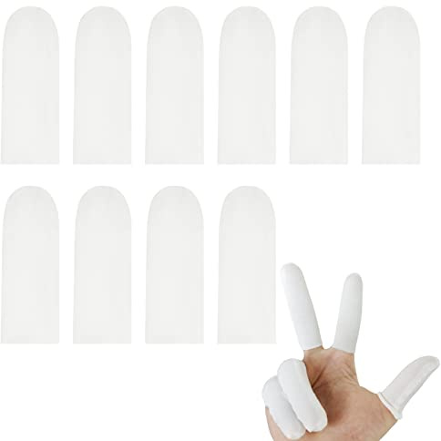 Finger Cots, 200 Pcs Cotton Finger Guards Protectors Finger Sleeves Disposable Elastic Fabric Fingertip Gloves Breathable Fingertips Protective