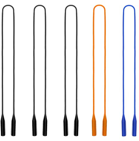 JM Colgante para Gafas Cordón de Silicona Impermeable Apto para Hombre, Mujer o Niños [Pack de 5 Unidades - Colores Mixtos]