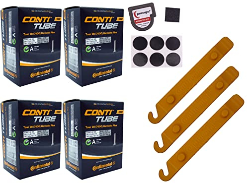 4x Schlauch Continental 47-622 (28x1.75) 700x45C AV 40mm Schrader +Reifenheber