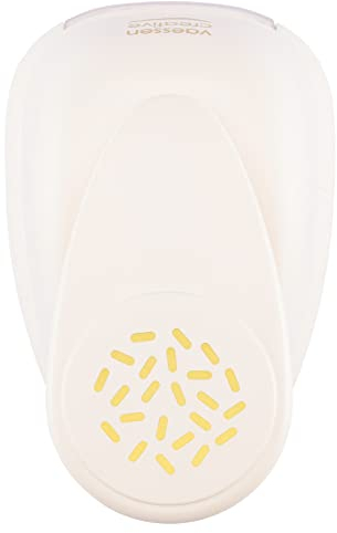 Vaessen Creative Motivstanzer Confetti - Ø 4.8 cm - Stanzer für Bastelpapier, Tonpapier, Scrapbookpapier oder Decoupagepapier, weiß gold