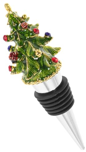 BESTonZON Weihnachtsbaum Weinflaschenverschluss Flaschenverschluss Emaille Weinverschluss Weinstopper Zinklegierung Weinstopfen Flaschenstopfen Wein Stopfen Weihnachten Party Deko