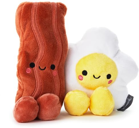 Hallmark Better Together, Bacon and Egg Plush Pair, Set of 2 | Soft Polyester, Weighted Body & Feet, Embedded Magnets, Easy to Clean, Great for Birthdays, Anniversaries, Valentine’s Day