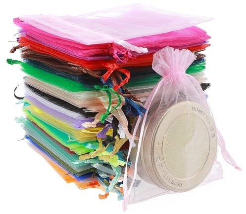 oruola 46 Stück Organza Säckchen Klein,Organzasäckchen 9x12cm,23 Farben Schmucksäckchen,Geschenkbeutel für Schmuck Süßigkeiten Party Weihnachtsfest,Hochzeit Geschenk Organza Säckchen