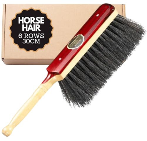 Premium Horsehair Brush Bricklayers | Soft 30 cm with 6 Rows of Durable Bristles | Perfect Bricklayers Brush for Indoor Precision Cleaning