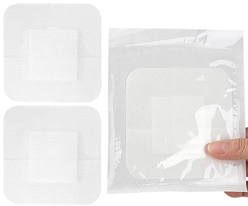 Apósitos adhesivos para heridas, almohadillas estériles con parche absorbente, envueltas individualmente (10 x 10 cm, 10 unidades)