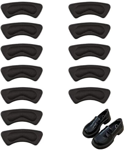 6 Pairs Heel Cushion Pads, Heel Grips for Ladies Shoes, Heel Pads for Shoes, Heel Grips Mens Shoes, for Shoes That are Too Big Men Women Snugs Liner Cushions Self-Adhesive Comfort Insole(Black