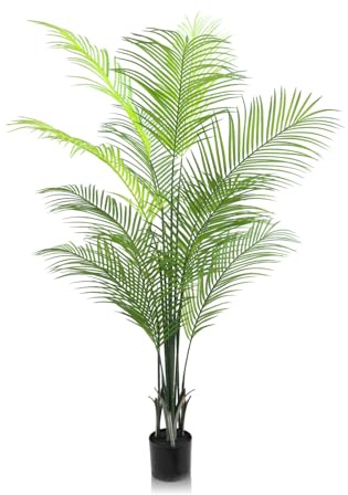 150cm Plantas Artificiales Palmera Areca,GOVIRAYE Árbol Sintético Grande para Interiores, Plantas Falsas Realistas, Hojas Verdes, Bonsái Topiario, Árboles Decorativos para Hogar y Oficina
