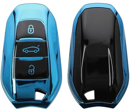 kwmobile Custodia Compatibile con Peugeot Citroen con 3 tasti Smartkey (Keyless Go) - Cover Chiavi Auto Protezione Copri Telecomando - Copertina Chiave - Copertura Gommata Silicone TPU