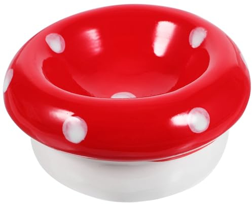 TOYANDONA Comedero para Hámster De Cerámica Diseño De Seta, Plato Resistente y Liso, Tamaño Compacto para Jaulas, Alimentación y Bebida para Hámsteres y Cobayas Pequeños