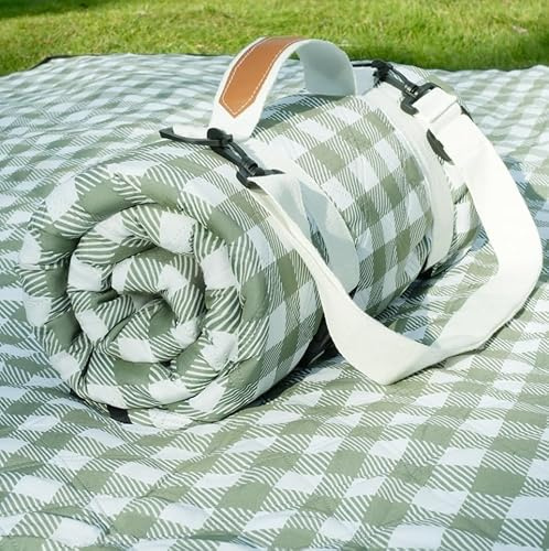 Manta de Picnic Impermeable para Playa, Jardín y Camping - Grande 200x200 cm, Plegable, Duradera(Green)