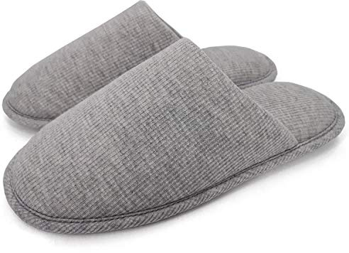 ofoot Pantofole Uomo da Casa in Cotone Organico con Filetto Accogliente, Fodera Interna Lavabile, Scarpe Lavabili per Interni ed Esterni