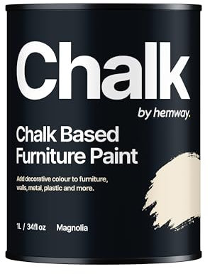 Hemway Chalk Based Furniture Paint, Magnolia 1L, Matt Finish Shabby Chic, Chalk Paint Furniture & Walls, Quick Dry & 1 Coat