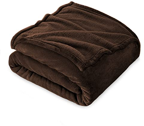 FARFALLAROSSA Kuscheldecke Flauschig 130 x 160 cm - Klein Fleecedecke Sofa Decken Couchdecke - Oeko-TEX - Super Weiche Fleecedecke als Sofaüberwurf - Wohndecke Braun