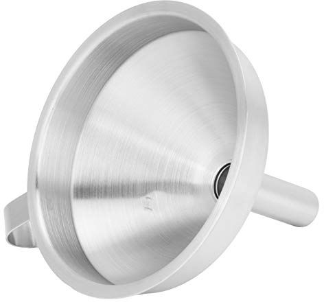 Embudo de acero inoxidable, embudo de cocina con filtro colador para líquidos, especias, polvos, aceites(15CM)