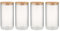 BUTLERS 4x Vorratsgläser mit Deckel 1750ml runder luftdichter Glasbehälter Set -WOODLOCK- Vorratsdosen aus Borosilikatglas zur Aufbewahrung von Gewürzen, Pasta, Kaffee, Tee, Müsli