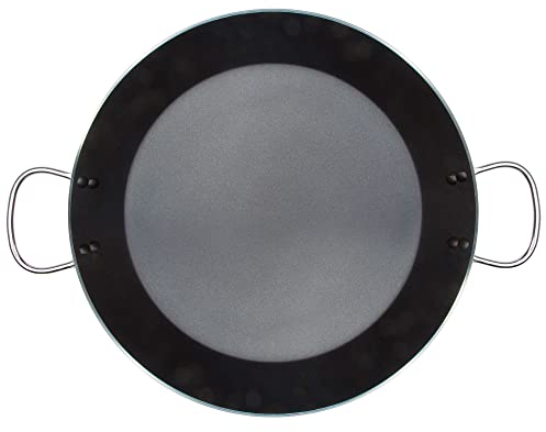WECOOK! Kratha Paella-Pfanne Induction, 42 cm, 10 Portionen, Antihaftbeschichtung XYLAN PLUS, Ökologisch sans PFOA, Aluminium Gepresst, 3 mm dick, Vitrokeramik, Gas, Geschirrspüler, 17042, Schwarz