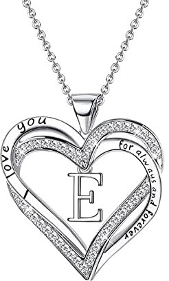 ROMIDA Personalisierte Silberkette für Damen - Halskette mit englischen Buchstaben - Geschenk für Frauen - Sterling Silber - Schmuck für Geburtstage