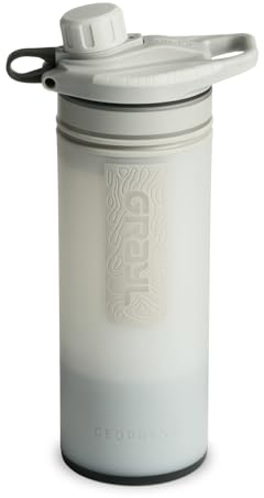 GRAYL GeoPress 710 ml Outdoor Water Filter Drinking Water I Eliminates 99.99% of All Bacteria and Viruses I Perfect for Camping, Survival and Travel (Peak White)