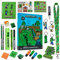 Minecraft Calendrier de l'Avent 2025 Enfant et Ado Creeper Compte à Rebours Noel 24 Surprises Papeterie Original et Accessoires Kawaii Cadeau Enfant (Vert)