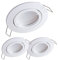 YanFeiYit Premium Ultra Flach Led Einbauleuchte | 5W 230V austauschbares Keramik Modul | Dimmbar | Schwenkbar Einbaustrahler | Matt Weiß rund | Kaltweiß 6000K (3er Set)