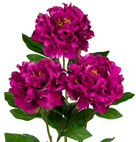 77cm künstliche Pfingstrose Blumen, 3 Stück Fake Pfingstrose Blumen Violett, Faux Pfingstrose Dekoration für Haus, Büro, Hochzeit, Party Dekoration, Blumenarrangement, Tischaufsteller