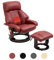 Mingone Massagesessel mit Heizfunktion 360° Drehbar TV Sessel mit Fußhocker Verstellbarer Fernsehsessel Polstersessel Elektrisch Relaxliege mit 8 Massagepunkte für Wohnzimmer Schlafzimmer, Weinrot