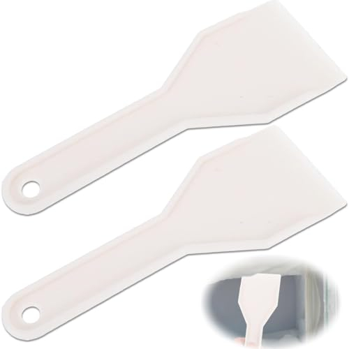 OIGWBPH 2 Pezzi Set di Raschietto per Frigorifero e Congelatore, Utensile di Pulizia per Rimuovere il Ghiaccio e la Neve a Casa (Bianco)