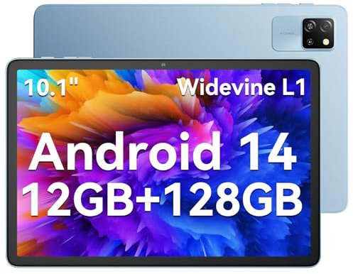 Blackview Tab60 WiFi Tablet Android 15, PC Tablet 10 Zoll, 12GB(4+8) RAM+128GB ROM(2TB TF), Gaming Tablets Octa Core WiFi 6, 1280 * 800 HD, Widevine L1, 5100mAh, Dual Kamera 5MP+8MP, BT 5.2