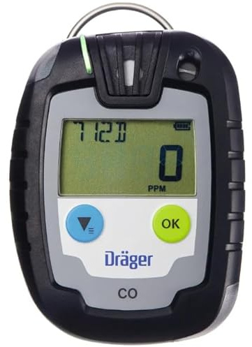 Detector Dräger Pac 6000 CO 8326321, sensor de monóxido de carbono, triple alarma, pantalla intuitiva, 64 x 84 mm
