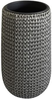 Kynast Rattan Pflanzvase Ø 45 x 85 cm Polyrattan Geflecht Silbergrau wetterfest