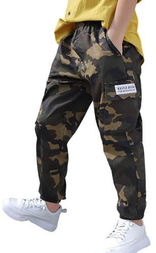 Generisch Pantalon de travail pour enfant - Pour l'hiver - Pour bébé garçon et fille - Pantalon de sport, Camouflage, 12-13 ans