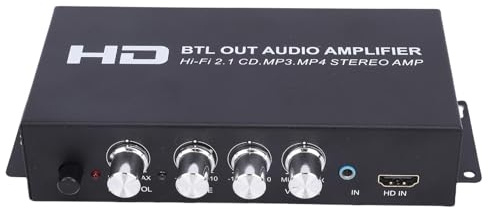 MENDUNER Amplificateur Stéréo 2.1 Canaux 80 W, pour Haut-parleurs Passifs, Shaker de Basse, Composant Audio Domestique, Récepteur D'ampli de Bureau (Prise UE)