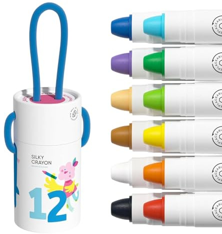 Crayones lavables - 12 piezas Twist Up Crayones lavables y de fácil agarre sin afilar - Para niños Aula Jardín de infantes Viajes en casa Regreso a la escuela Favores de Calcetín Relleno Cumple