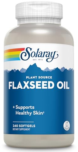 SOLARAY Flaxseed Oil 3000 mg with Omega 3 6 9, Flax Seed Softgels for Skin Health, Triple Omega Supplement, Non-GMO, Gluten Free, Lab Verified - 60-Day Guarantee - 80 Servings, 240 Softgels
