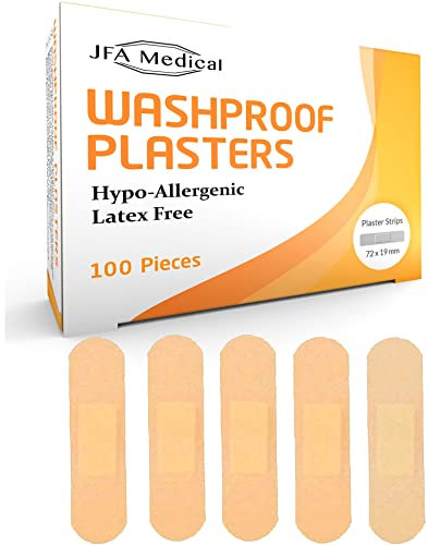 Jfa - Cerotti lavabili, misura media, 19 x 72 mm, 100 cerotti per confezione