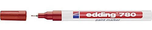 edding 780 Paint Marker - Red - 1 Pen - Round Tip 0.8 mm - Paint Marker for Marking and Labelling Metal, Glass, Rocks or Plastic - Heat-Resistant, Permanent, Smudge-Proof and Waterproof