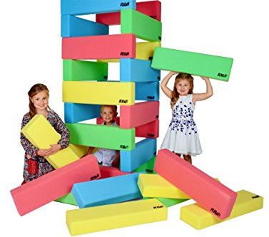 RIWI Set con 12 mattoncini Mattoncini in spugna XXL | Grandi mattoncini morbidi per bambini | Certificato TÜV Austria e Öko-Tex | Lavabile in lavatrice