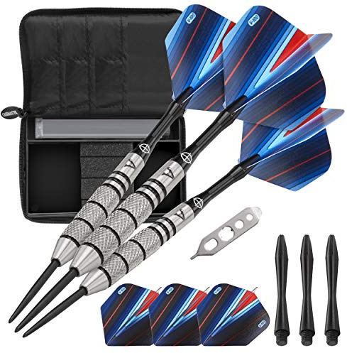 Viper Sidewinder Tungsten Steel Tip Darts 21 Grams and Casemaster Select Blue Nylon Dart Case