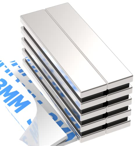 Wukong Neodymium Bar Magnet, 10PCS Strong Rare Earth Magnets,Strong Pulling Force Rare Earth Magnetic Bar Tool Holder for Multi-Use(50x10x5mm)