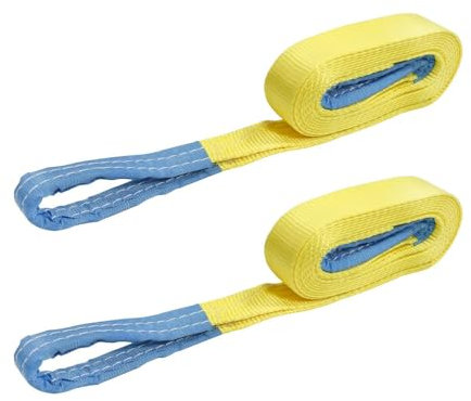 Autobest Lot de 2 Sangles de Traction 6 tonnes - 5m x 50mm - remorquage Extreme - 2 Boucles