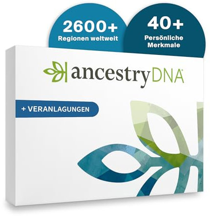 AncestryDNA + Veranlagungen: DNA Test für genetische Ahnenforschung & Eigenschaften inkl. Abstammungsmix, AncestryDNA-Test mit mehr als 40 individuelle Merkmale, DNA Test Kit