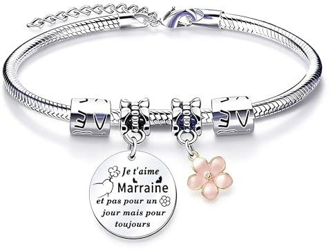 QTQTLP Cadeau Marraine Bracelet Marraine Cadeau pour le jour du Baptême Bracelet Souvenir Marraine