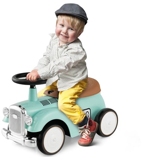 COSTWAY Correpasillos Niño, Auto Retro sin Pedales para Niños, Vehículo para Sentarse y Pararse, Andador con Volante, Almacenamiento Debajo del Asiento y Ruedas de EVA para Niños (Verde)