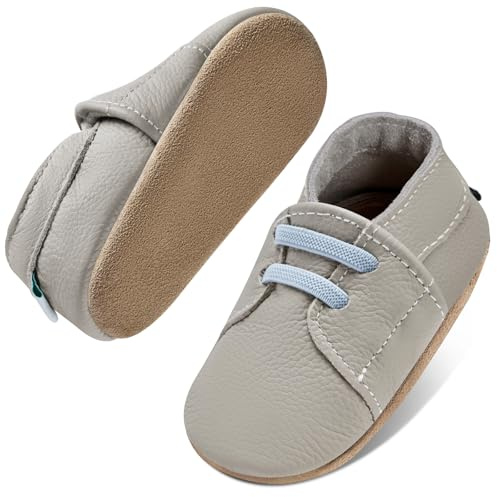 IceUnicorn Pantofole per Neonato, in Pelle Morbida, per Bambino e Bambina, Primi Passi, 6-12 mois