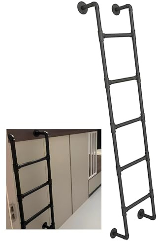Escalera de salida resistente para ventanas de sótano, escalera universal de metal, litera, escalera de escape de incendios, escalera de pared que ahorra espacio, altura ajustable de 4 pies a 8 pies