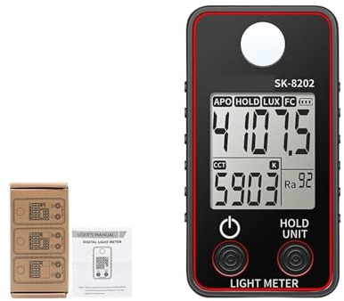 Luxómetro, Medidor de iluminancia de alta precisión, medidor de temperatura de color, 0,5-300000 LUX, medidor de prueba de iluminación LED, medición de luminancia fotográfica(SK-8202)