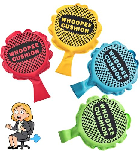 Cuscino Scorreggione 4 Pezzi, Cuscino Scoregge Finte, Cushion Autogonfiante, Articolo scherzoso, per Adulti e Bambini