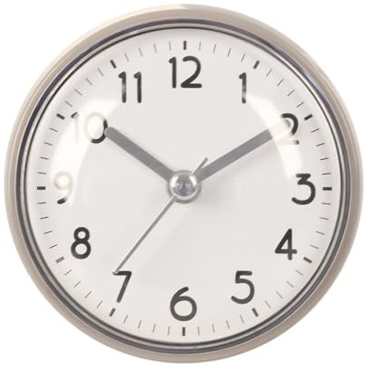 Bathroom Clock Waterproof - Suction Cup Waterproof Battery Operated Alarm - 3 Inches Battery Operated Small Bathroom Clock - for Home Office Living Room Kitchen Refrigerator Mirror Ceramic Shower