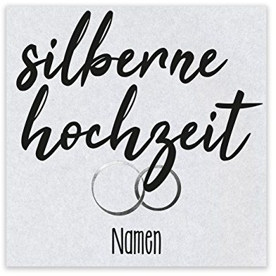 Herz & Heim® Etikett für Flasche - Silberne Hochzeit - mit Namen des Silberpaares 1 Stück